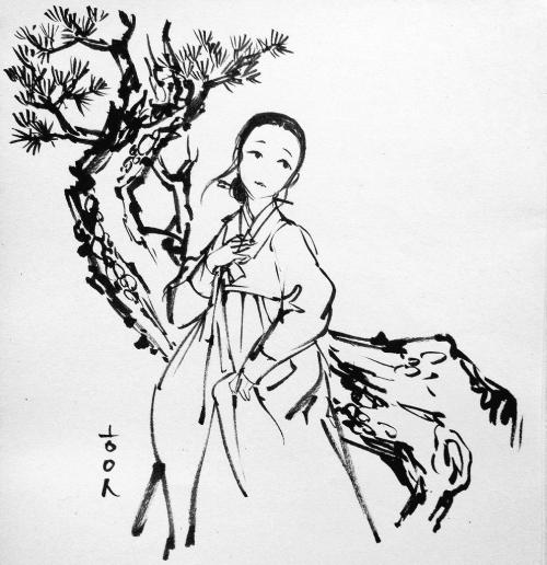 woohnayoung: “Kimono”, “Hanfu”, “Hanbok”.기모노, 한푸, 한복.Oriental painting Brush, 2015. I love kimono an