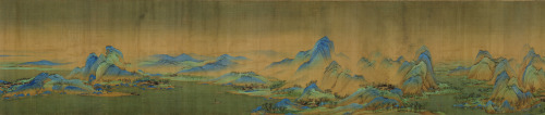 Ximeng, Wang.  A Thousand Li of Rivers and Mountains.  1113.  Ink and paint on silk. 
