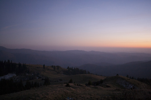 View from the road through the Bucegi natural park in Dâmbovița County, Romania