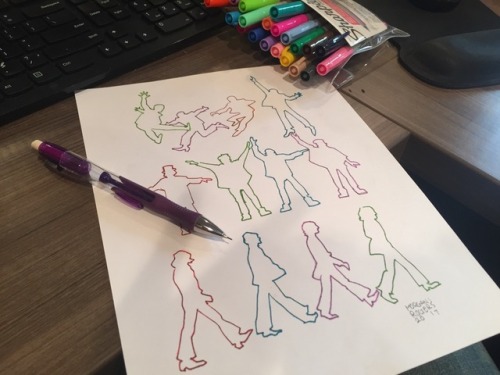 silveraspensart:Found some sharpies in the supply cabinet Hehe Drew some quick doodle silhouettes of