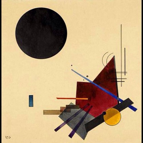 painkillerthepigeon:  Happy Birthday, Wassily Kandinsky. Black Relationship (1924) #art #paintings #