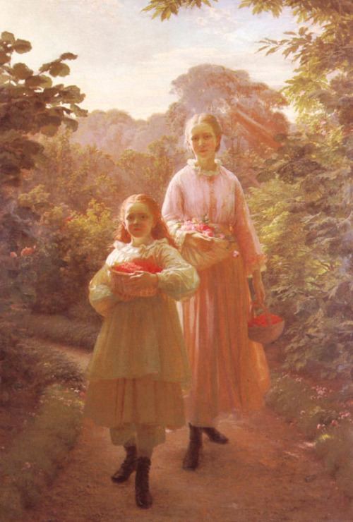 art-is-art-is-art:Sisters Gathering Raspberries and Roses, Ole Henrik Benedictus Olrik @hoquetus we