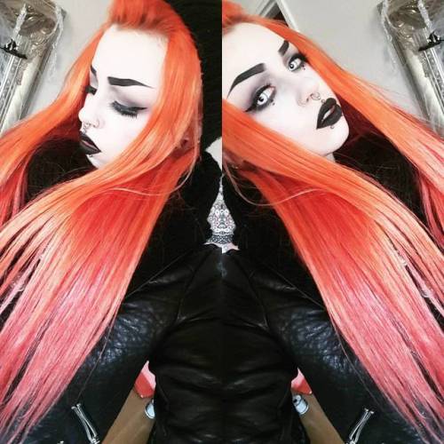 louiselafantasma:♥♥♥ #fotd #makeup #gothgoth #gothmakeup #katvondbeauty #katvondlook #nyxcosmetics #inglotcosmetics #orangehair #redhair #redhead #vpfashion #pierced