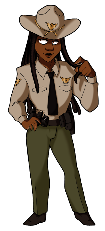 scarlettaagni: Deputy Zahir and Sheriff Candor, human versions of Clan Advisor Zazin and Clan Leader