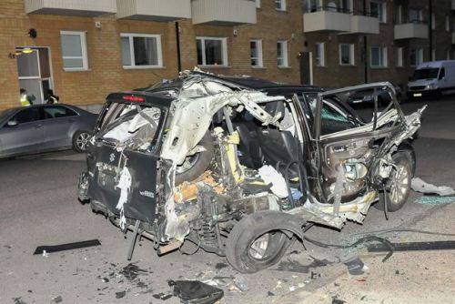 Helsingborg / Sweden the night of August 17, 2015 two young men blew up a car.