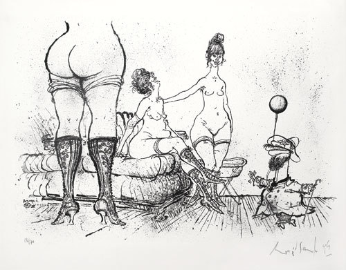 thehistoryofheaviness:  British illustrator Ronald Searle (born 1920) from his Hommage