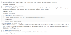 thisisthinprivilege:  icypiece: Some interesting comment from this thread on reddit re: “Former fat people of reddit, what were some unintended side effects of your weight loss?” that deals with how people treat them differently. Thin privilege in