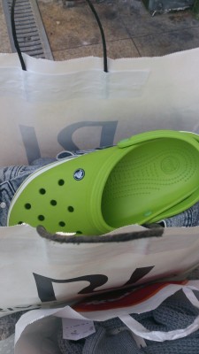My best friend is literally the worst person in the world so I bought him a pair of bright green crocs for his birthday.