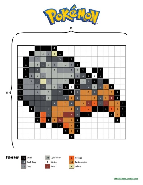 Pokemon:  DwebblePokemon is managed by The Pokemon Company.For more Pokemon perler bead designs chec