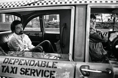 historycoolkids:Marty and De Niro in a Taxi, 1975
