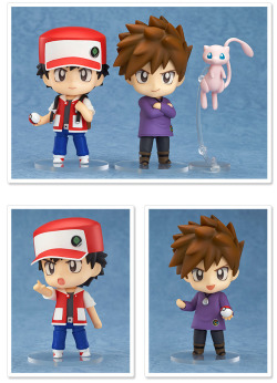 zombiemiki:  In honor of Pokemon’s 20th anniversary, a special Red/Green set of nendoroid figures will go up for pre-order on February 27th. The set comes with Red, Green, and Mew, and the official release date is July 9th. (source) 