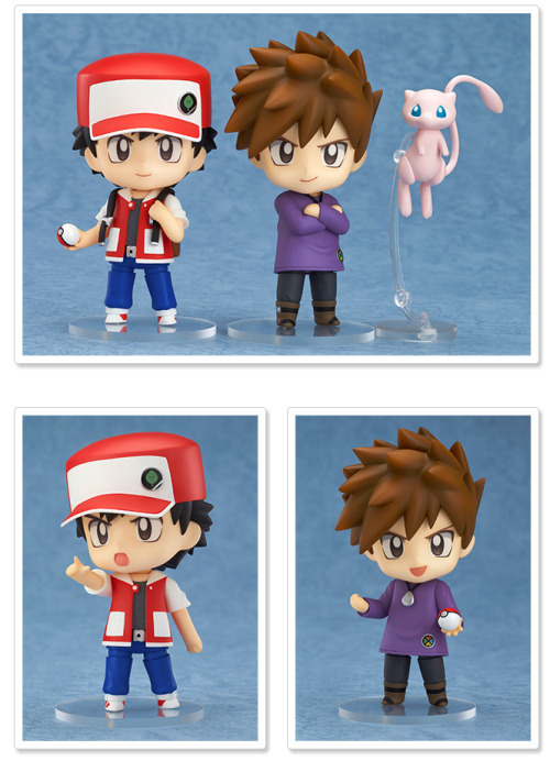 zombiemiki:In honor of Pokemon’s 20th anniversary, a special Red/Green set of nendoroid figures will