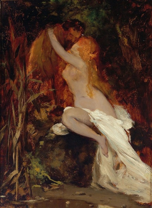 Faun and Nymph, c.1865-6 byHans Makart (Austrian, 1840–1884) 