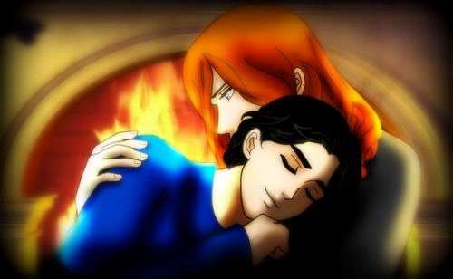 cinemairon:Maedhros and Fingon AU_FireplaceRequest by my dear friend @maedhrosrussandol for her stor