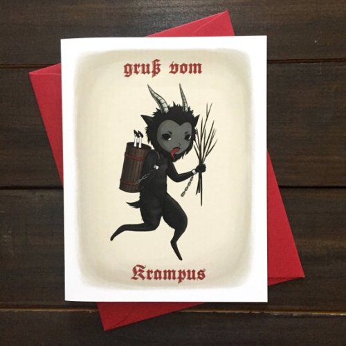 Witchy Holiday Gift Wrap, Card, And Ornament From TheCreepingMoon 