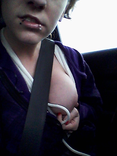 kaenichole:  Why the hell not pull a tit out at a red light 👌😈