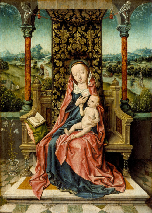 koredzas:Aelbrecht Bouts - Madonna and Child Enthroned. 1510