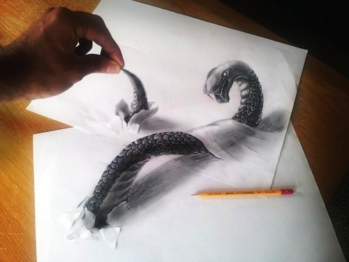 Artista cria desenhos 3D incríveis em folhas de caderno