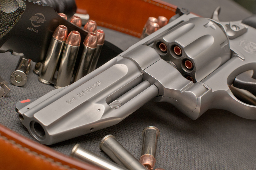 house-of-gnar:  Smith and Wesson M627 Pro Series .357 Magnum with Surefire E2D (light)