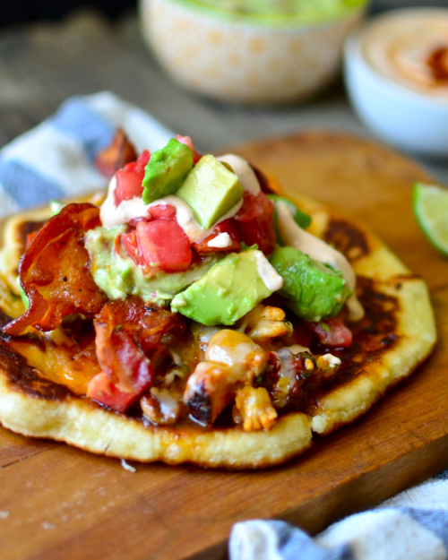 beautifulpicturesofhealthyfood:  Chipotle Lime Chicken Bacon Flatbread Tacos…RECIPE 