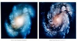 spaceexp:  M100, The Spiral Galaxy, before and after the 1993 repair mission to correct Hubble’s optics via reddit