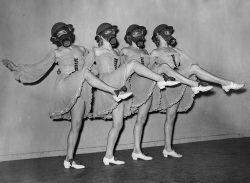 atomic-flash:Let’s Face The Music And Dance - Dancers at the Windmill Theatre in London practice a r