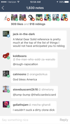 The top comment was in my notes today. I guess I don&rsquo;t talk about my MGS obsession on here very much. Or that many of my vanilla interests in general. Anything you guys want to know? I&rsquo;m always happy to talk about myself, lol!