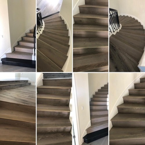 Hardwood Stairs Done Right! #hardwoodstairs #professional #curvedstairs #stairs #installation #likea