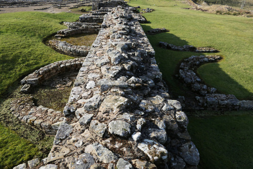 Severan Roundhouses at the Vindolanda Roman Fort, near Hadrian’s Wall, Northumbria, 24.2.18.The foun