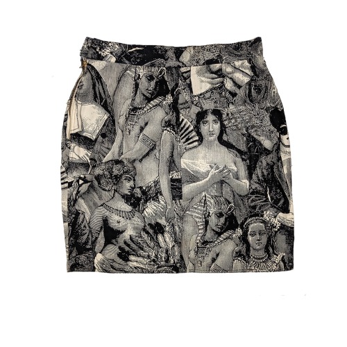 004blu:women of history print high waisted skirt / moschino