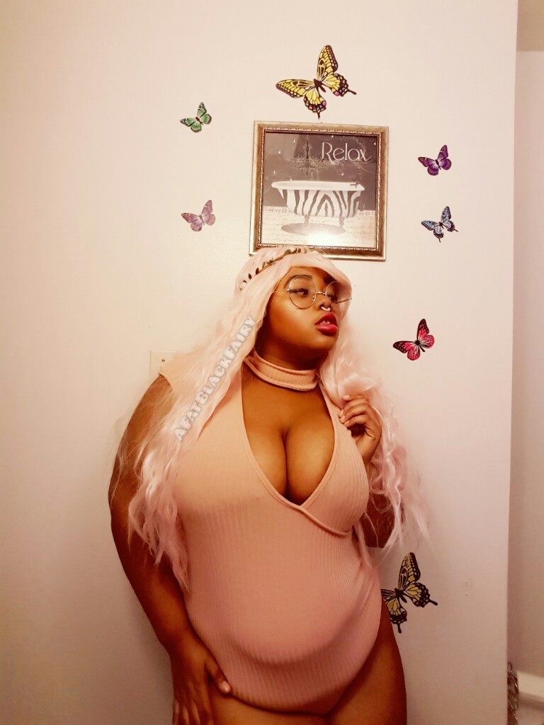 afatblackfairy:  Angelic~ ☄💖😇   Bodysuit: Boohoo (size 18, but it’s super