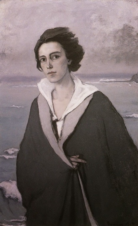 runecestershire:fleurdulys:Self- Portrait - Romaine Brooks 1914#every time i see this painting i thi