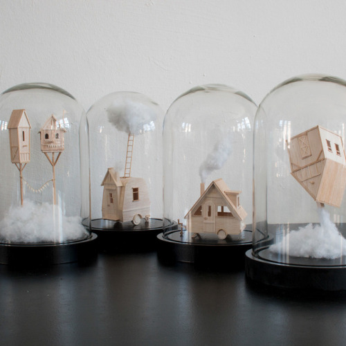 itscolossal: New Miniature Mobile Homes Created From Balsa Wood by Vera van Wolferen