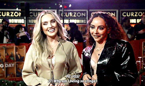 Perrie and Jade at the Boxing Day premiere.