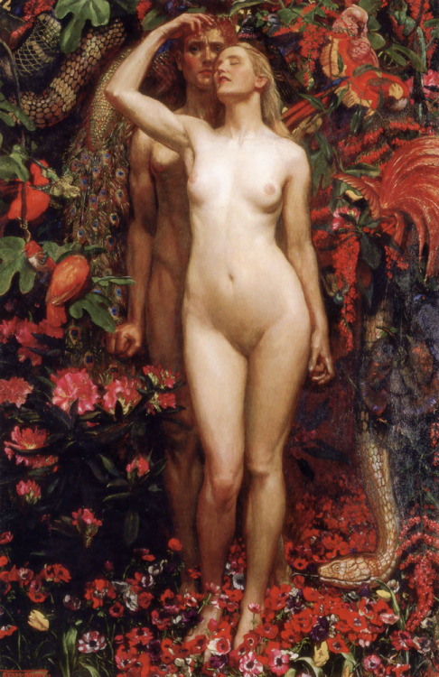 vizuart:Byam Shaw - The Woman, the Man and the Serpent (1911)