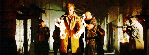 thelaughingmagician:  I’m the one who steps from the shadows, all trenchcoat and cigarette and arrogance, ready to deal with the madness. [x] 