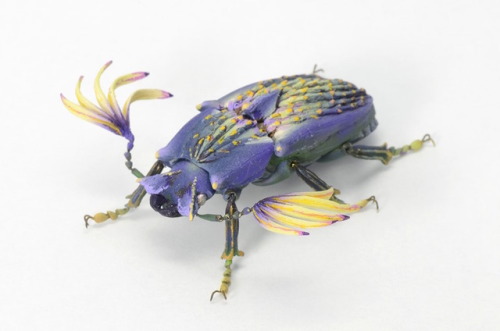 archiemcphee:We love these exquisitely detailed fantasy insects created by Japanese artist Hiroshi S