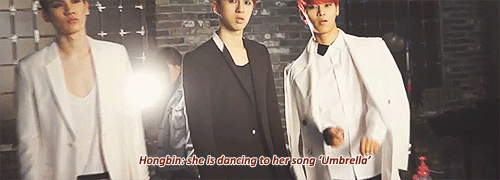 eotteoken-blog:  according to hongbin, hakyeon is rihanna… 