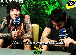 inkiero:  Oli Sykes &amp; Jordan Fish from BMTH on random questions. 