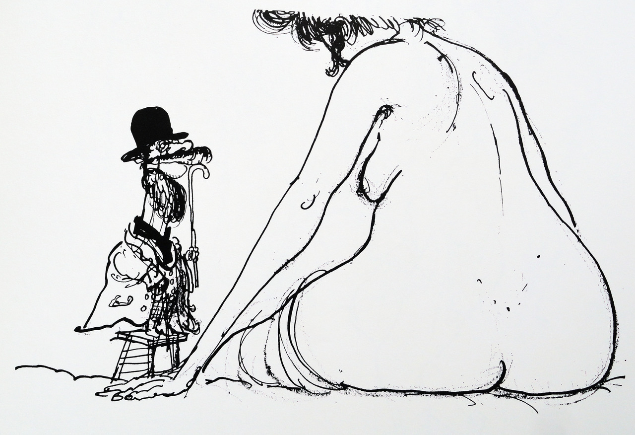 thehistoryofheaviness:  British illustrator Ronald Searle (born 1920) from his Hommage