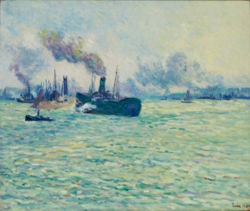 Le port de Rotterdam  -  Maximilien Luce  1907French 1858-1941