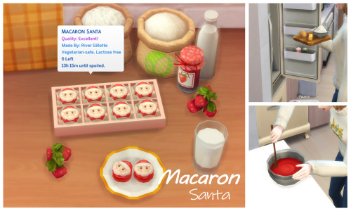 oni28:  December 2021 Recipe_Macaron Santa ※ Need Recipe Pack Mod Latest Version (21.12.06 version)※