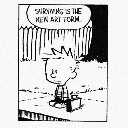 Surviving is the new art form・・・ Stay safe everyone. #virus #covid_19 #calvinandhobbes #billwatter