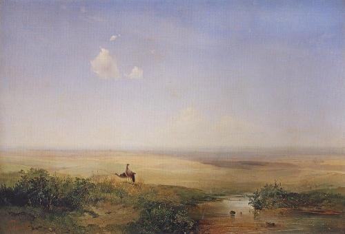 artist-savrasov: Steppe day, 1852, Aleksey Savrasov Medium: oil,canvaswww.wikiart.org/en/ale