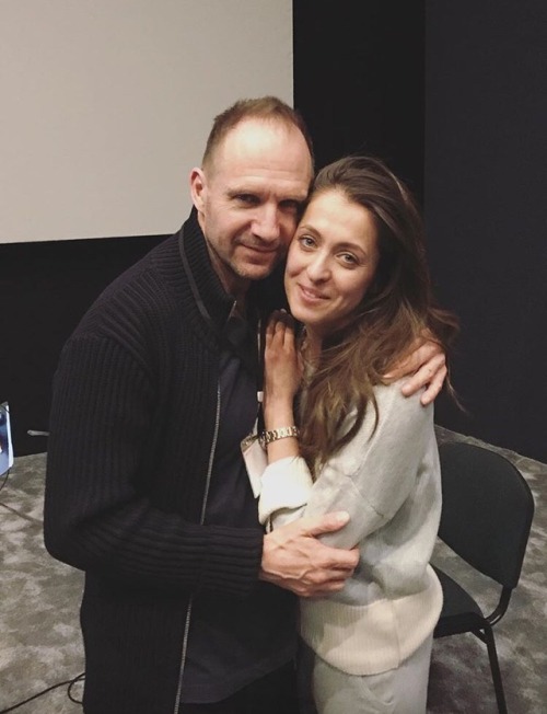 ralph-n-fiennes:Ralph Fiennes and Anastasia Meskova in a studio working on the doubling of The White