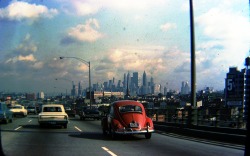 route22ny:The Manhattan skyline as seen from the south on the Gowanus Expressway.  Photo taken in 1968, from the flickr page of Tom Riggle.