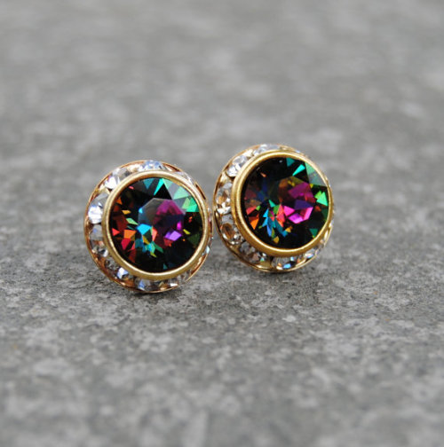 cute-thangsss:  rainbow crystal diamondsvintage stud earringslemon rainbow studsjewel tone amethyst