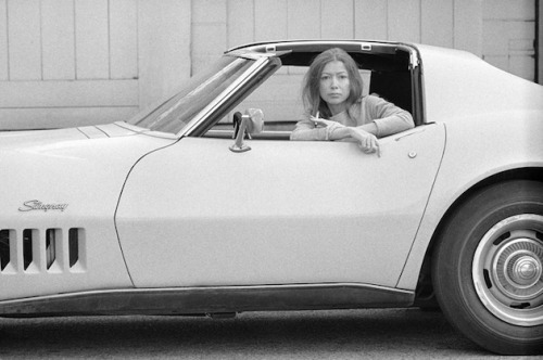 robertdarling: Joan Didion with her Corvette Stingray Photos: Julian Wasser, 1968