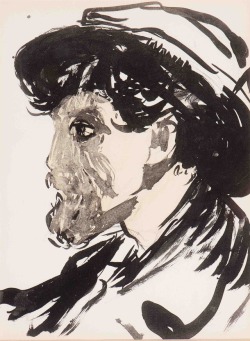 amare-habeo:  Kees Van Dongen (Dutch, 1877-1968)A Man’s portrait, N/DLithograph, 25.4 x 18.8 cm  