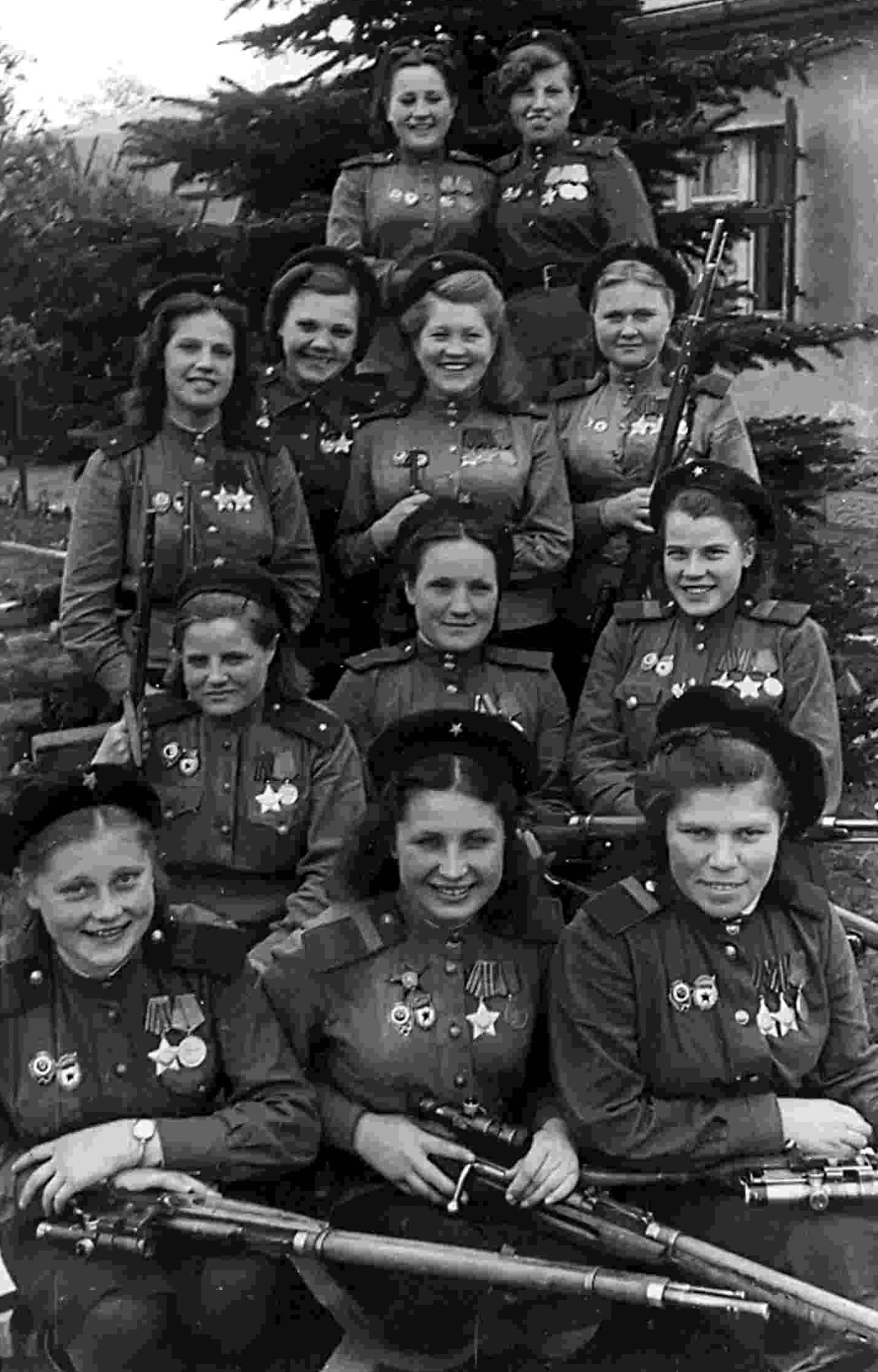 Female snipers of the Soviet 3rd Shock Army, May 4, 1945.